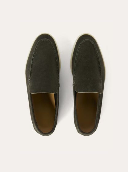 Raffinerede Grøn loafers i ruskind