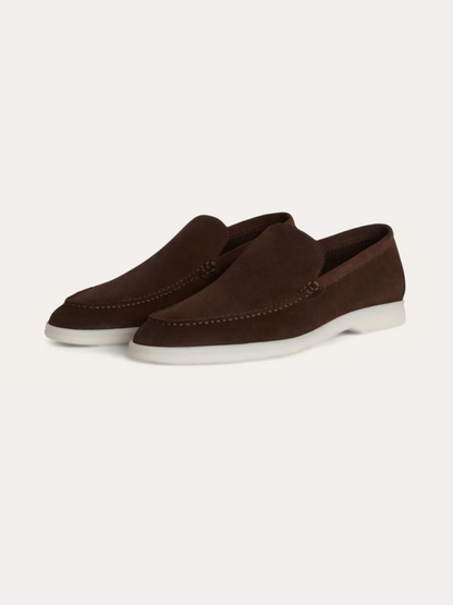Raffinerede Mørkebrun loafers i ruskind