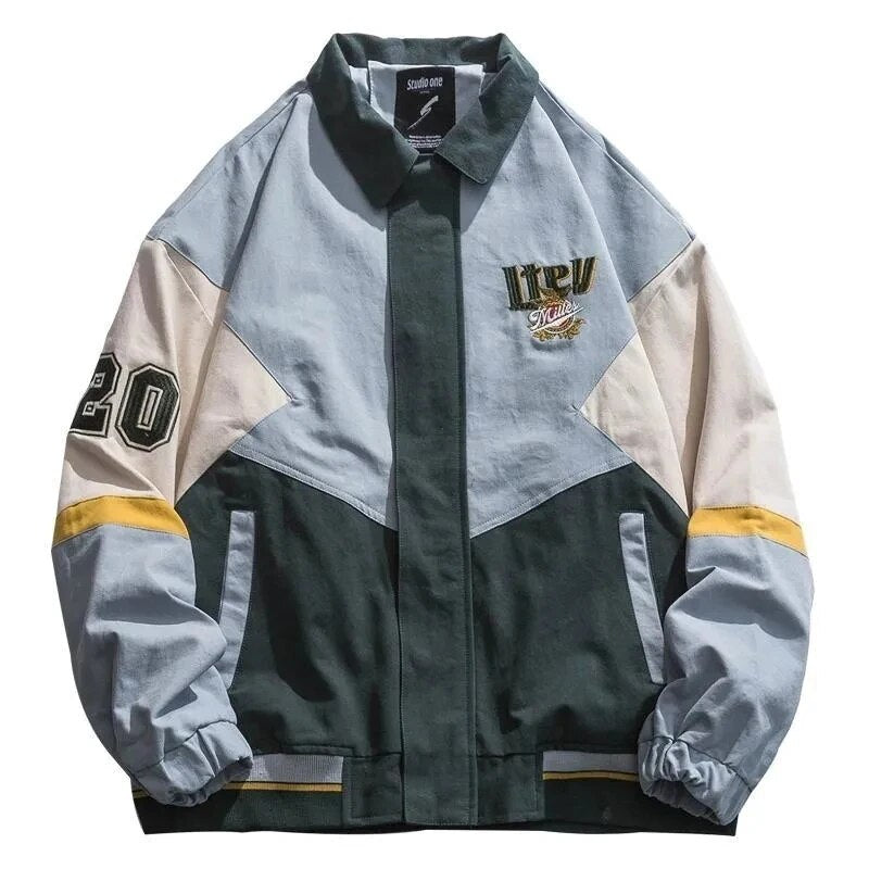 Broderet bomberjakke til mænd