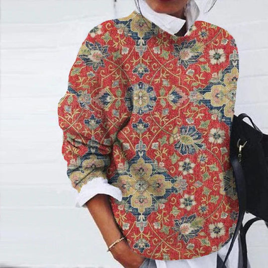 Sweatshirt med blomsterdesign