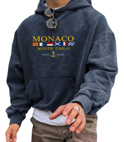 Gamle penge Monaco yacht club hættetrøje til mænd