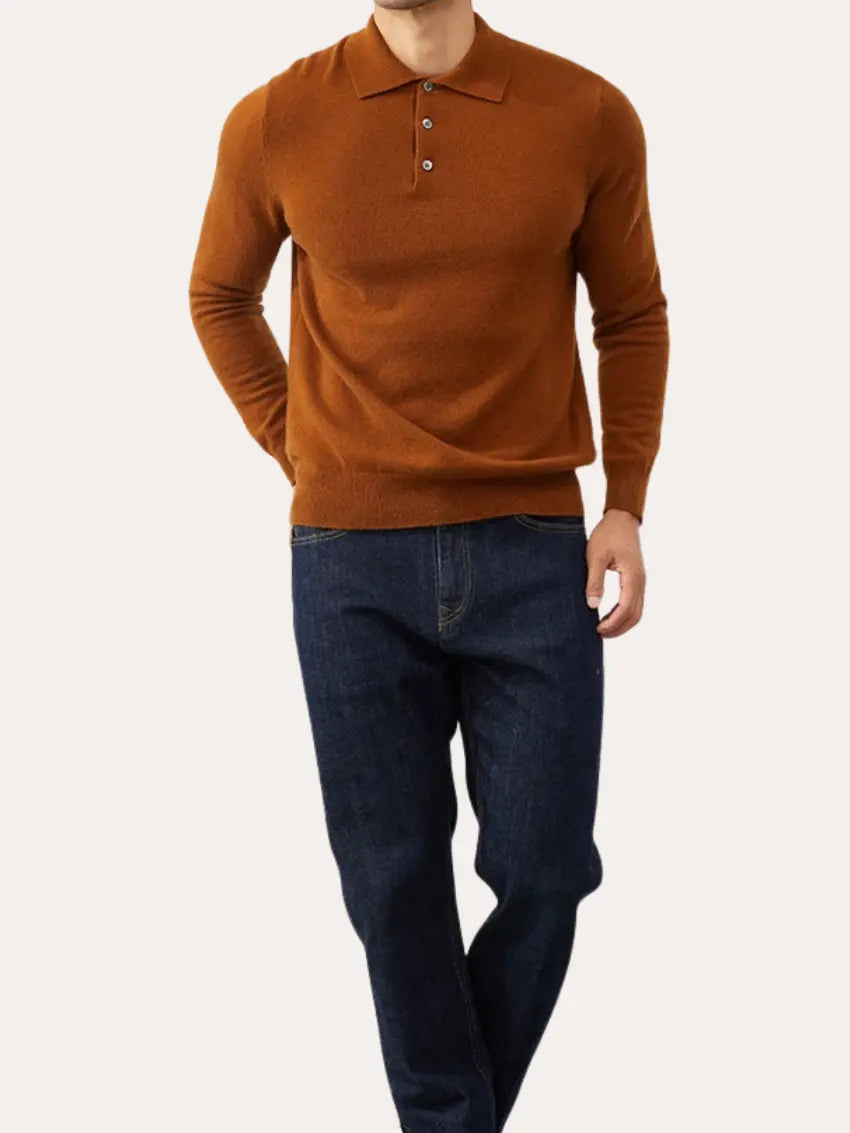 Brun klassisk kashmir-polo