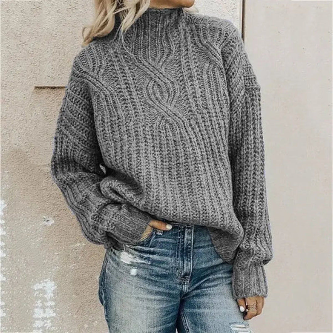 Strikket rullekrave-sweater