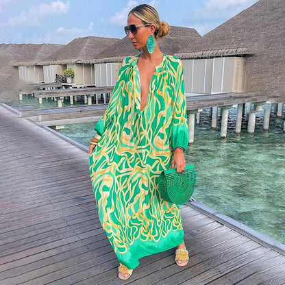 Levende kaftan maxikjole