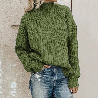 Strikket rullekrave-sweater