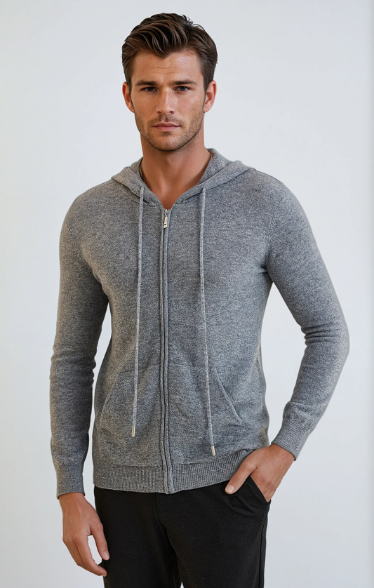 Essential Cashmere Grå hættetrøje