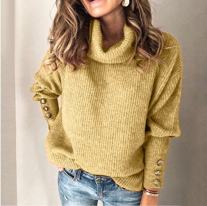 Varm rullekravesweater til kvinder