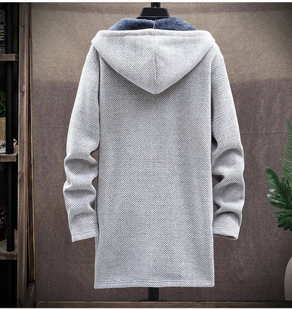 Strikket cardigan med hætte