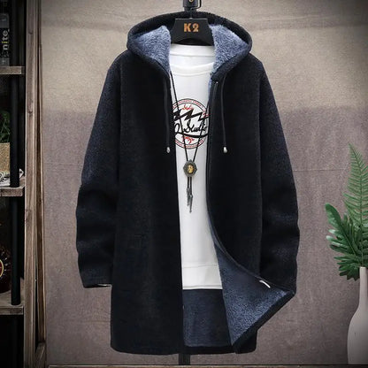 Strikket cardigan med hætte