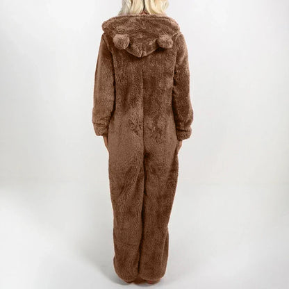 Legesyg bamse-jumpsuit til kvinder
