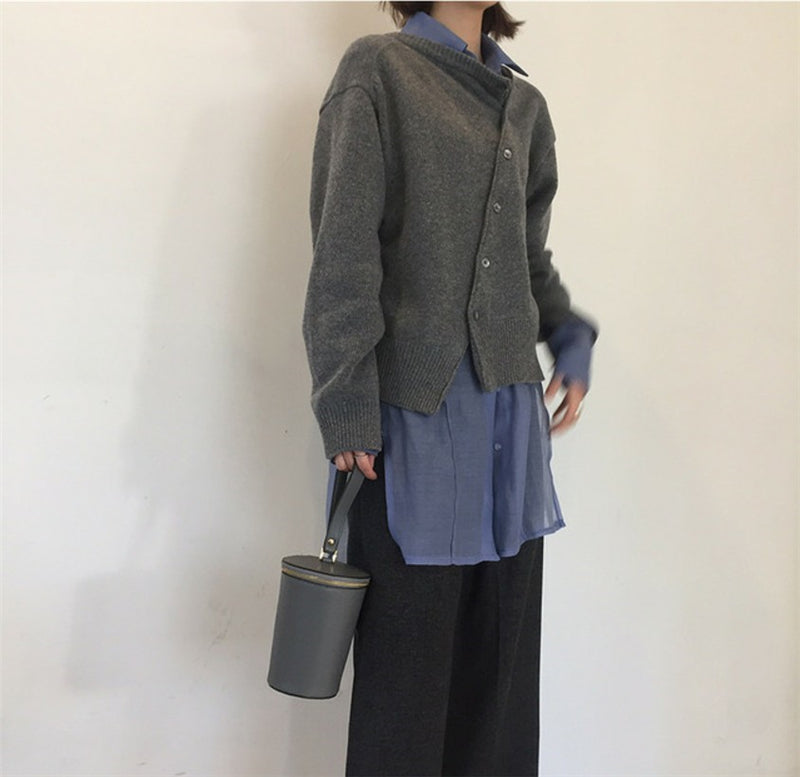 Cardigan i kashmir med knaplukning