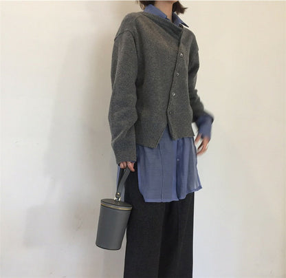 Cardigan i kashmir med knaplukning