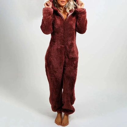 Legesyg bamse-jumpsuit til kvinder