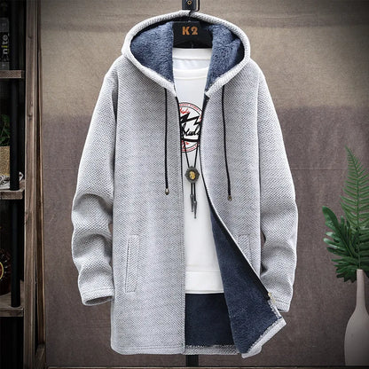 Strikket cardigan med hætte