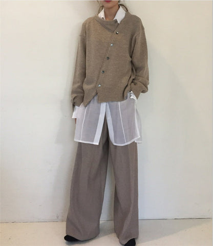 Cardigan i kashmir med knaplukning