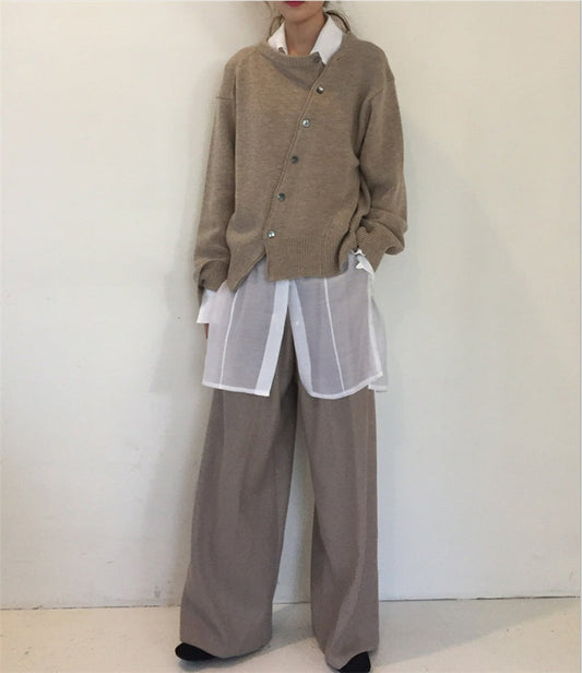 Cardigan i kashmir med knaplukning