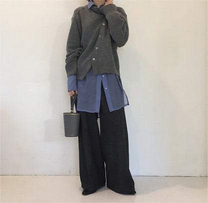 Cardigan i kashmir med knaplukning