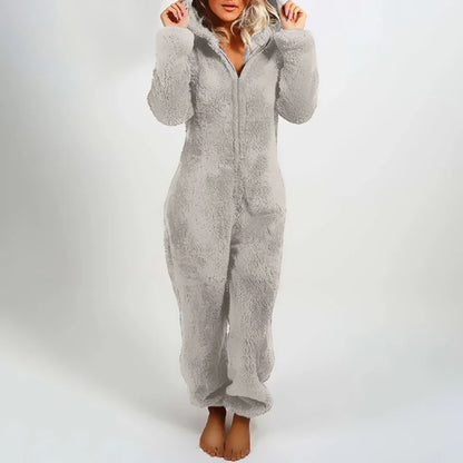 Legesyg bamse-jumpsuit til kvinder