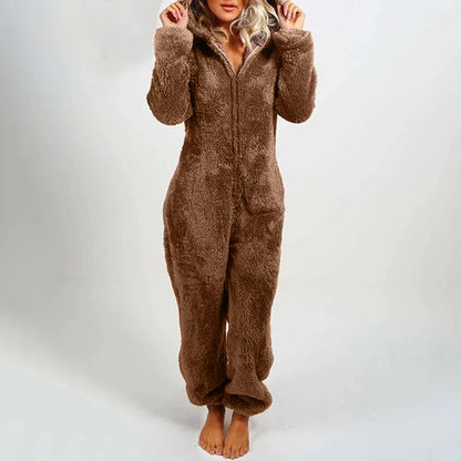 Legesyg bamse-jumpsuit til kvinder