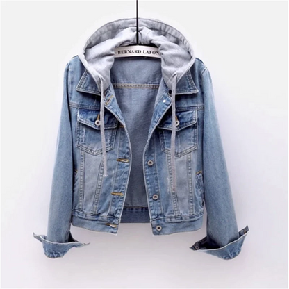 Denimjakke med lammefleecestreng