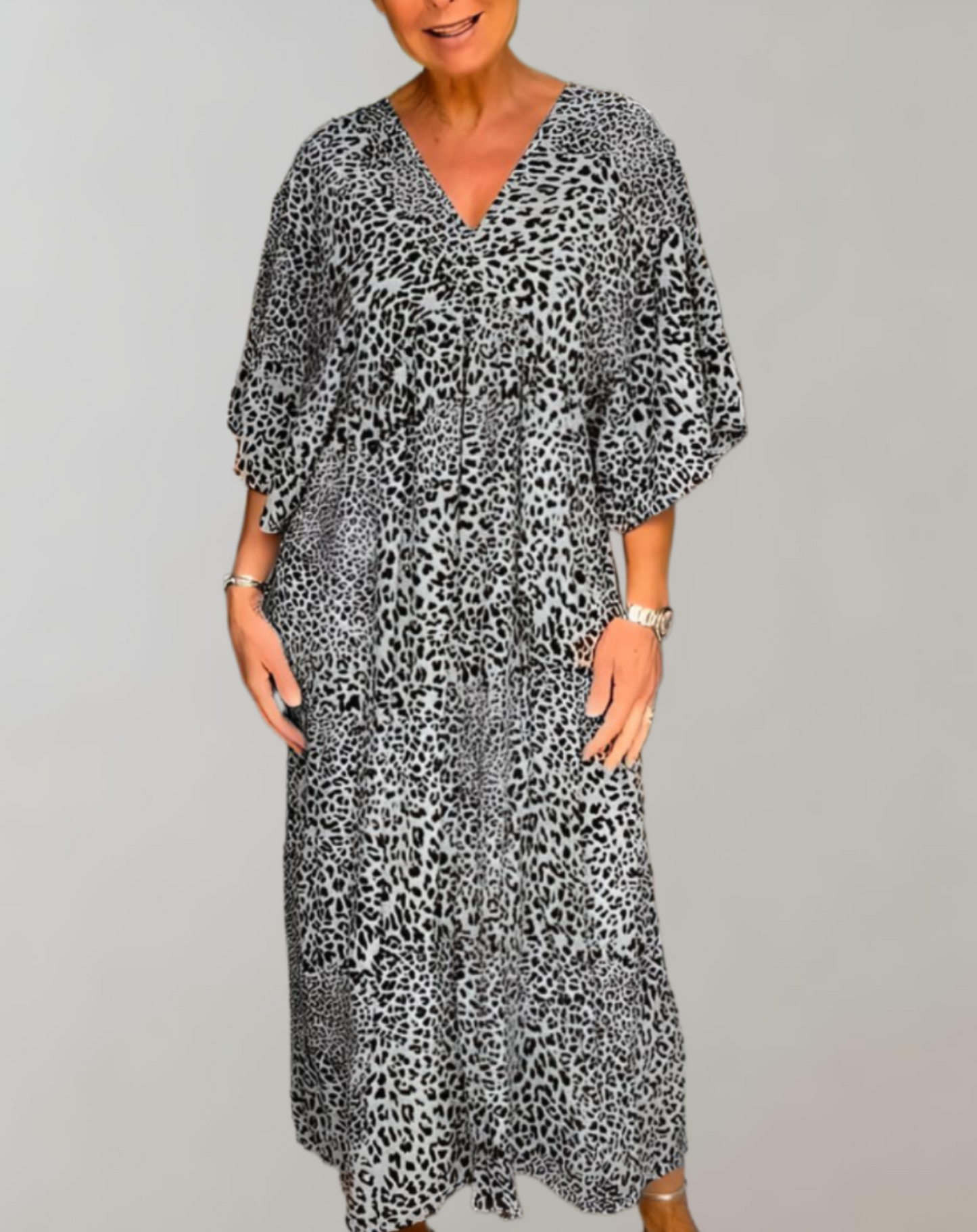 Oversized kjole med unikt print til kvinder