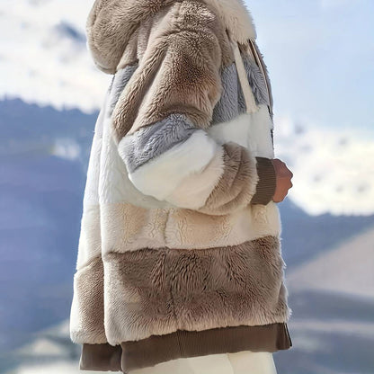 Plus Size tykke hættetrøjer i imiteret pels til kvinder