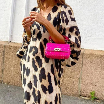 Kjole med leopardprint