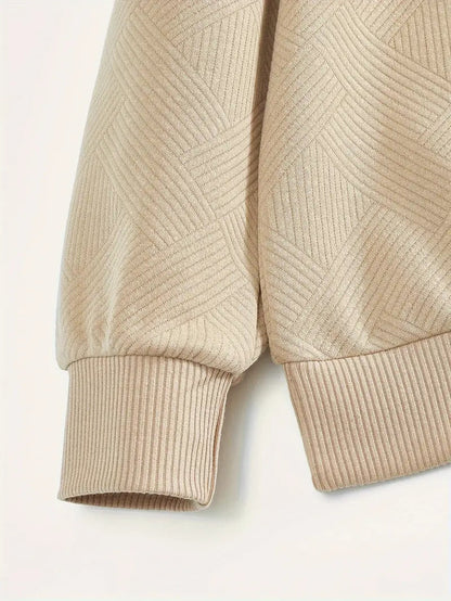 Halv lynlåstrøje med krave og geometrisk design til mænd | Perfekt til efterår/vinter