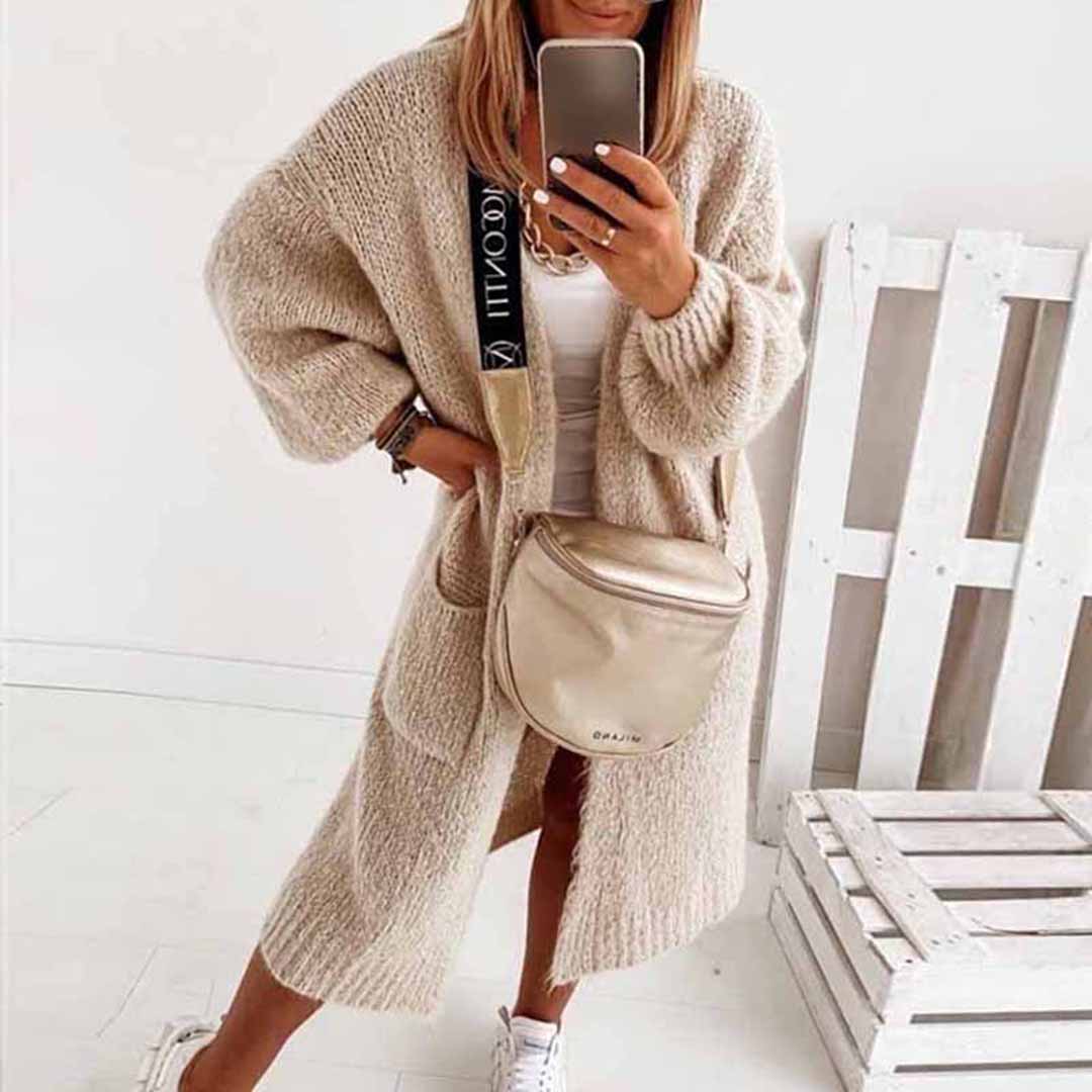 Overdimensioneret frakke med åben front