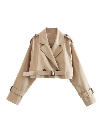 Kort trenchcoat til kvinder | Stilfuld polyesterjakke