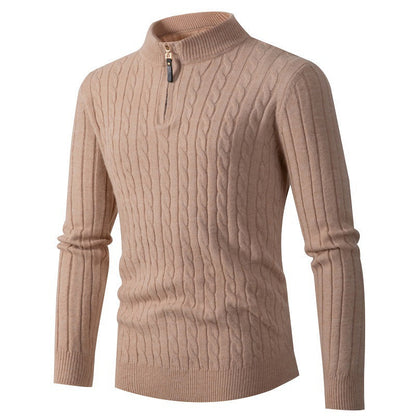 Strikket sweater med col til mænd Vintertøj