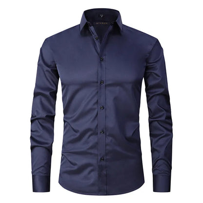 Herre slim fit skjorte med lange ærmer