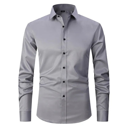 Herre slim fit skjorte med lange ærmer