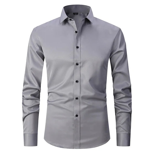 Herre slim fit skjorte med lange ærmer