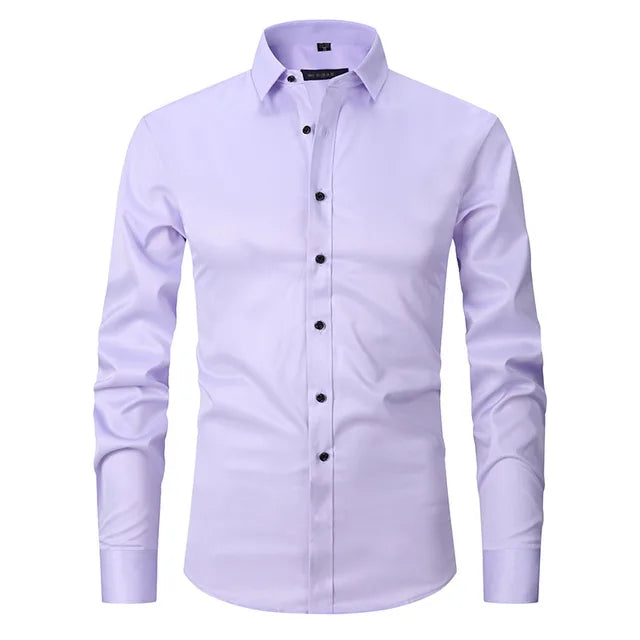 Herre slim fit skjorte med lange ærmer