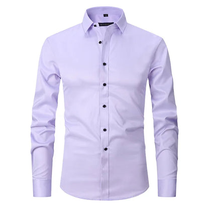 Herre slim fit skjorte med lange ærmer