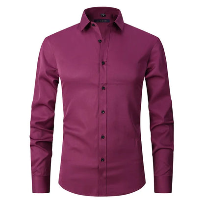 Herre slim fit skjorte med lange ærmer
