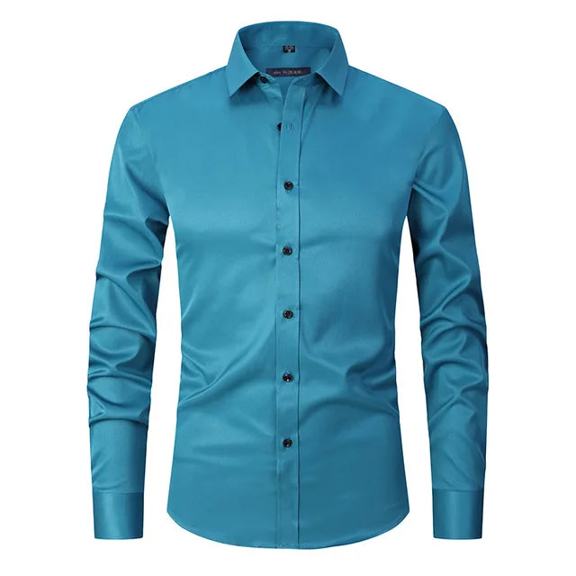 Herre slim fit skjorte med lange ærmer