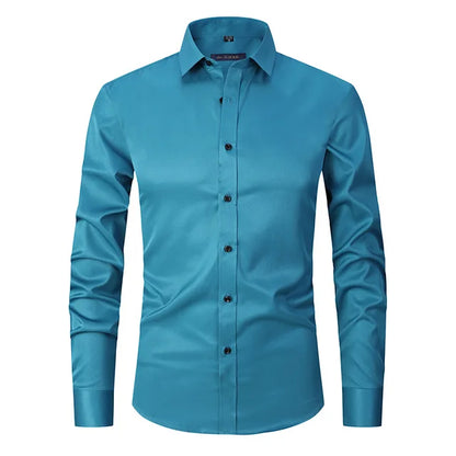 Herre slim fit skjorte med lange ærmer
