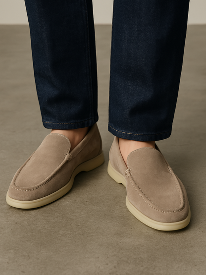 Raffinerede Beige loafers i ruskind