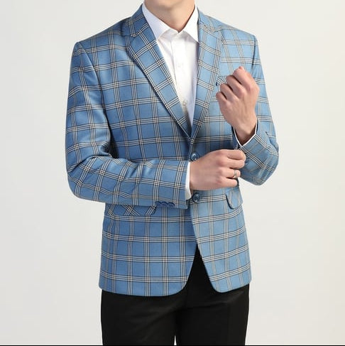 Herre ternet slim fit blazer