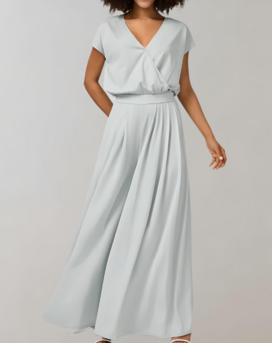 Elegant jumpsuit med brede ben og v-halsudskæring til kvinder