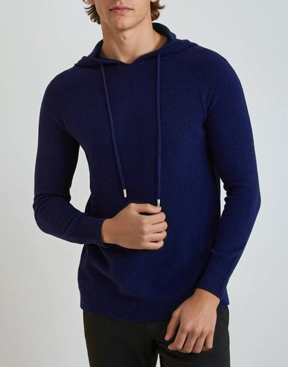 Essential Cashmere Marineblå hættetrøje