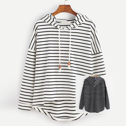 Tynd hættetrøje med striber