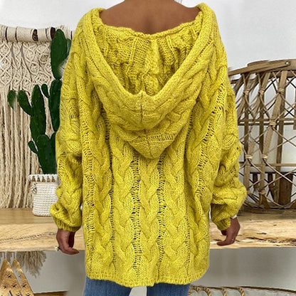 Strikket sweater med dyb V-hals og twist