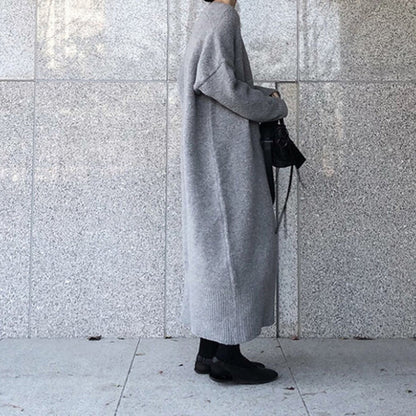 Strikket lang cardigan til kvinder