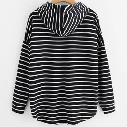 Tynd hættetrøje med striber