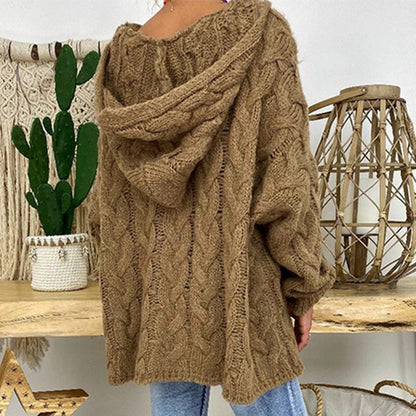 Strikket sweater med dyb V-hals og twist