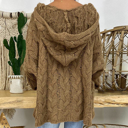 Strikket sweater med dyb V-hals og twist