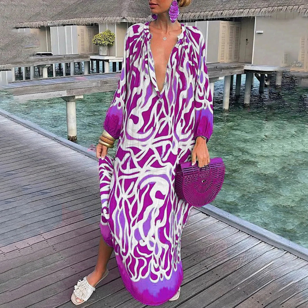 Levende kaftan maxikjole